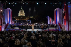 Live musical performance during a major inauguration ceremony