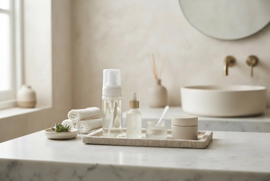 Acne skincare products for an acne-prone skin routine