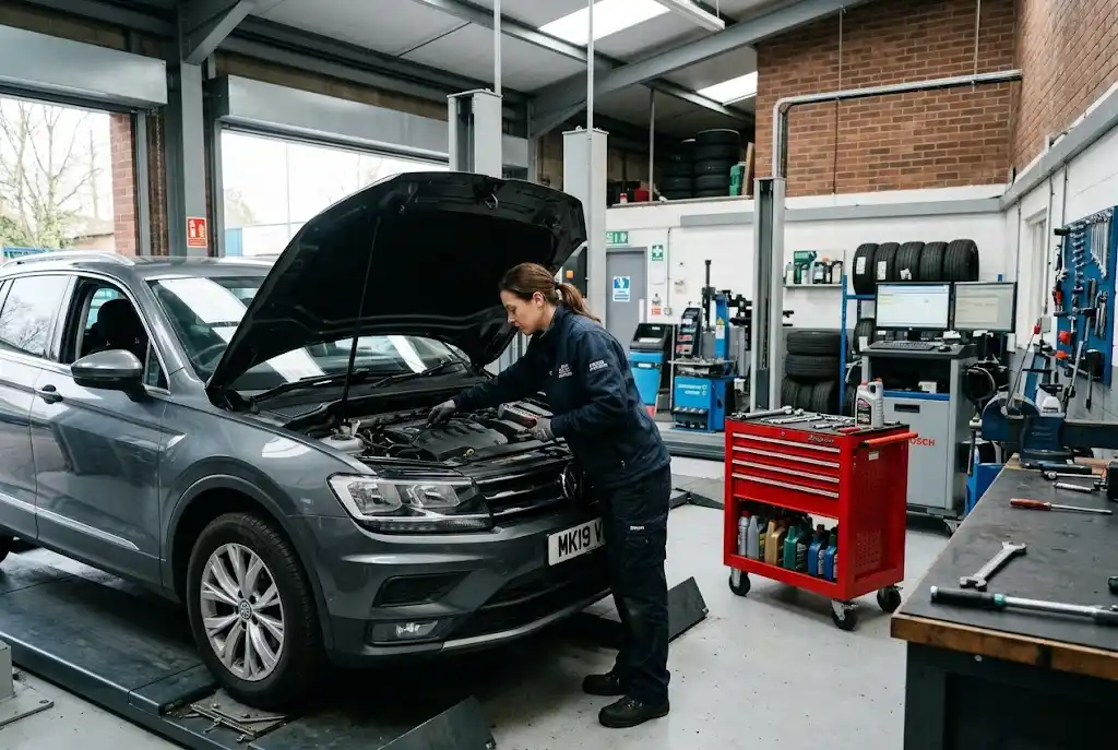Car Servicing: A Complete Guide to Family Car Maintenance Car servicing and family car maintenance at a professional garage