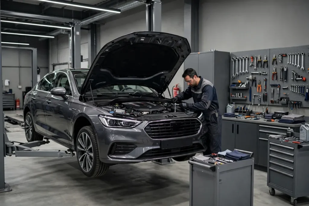 BMW Ownership Lifestyle BMW service carried out by a technician in a UK workshop